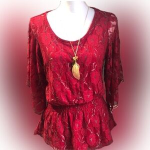 Holidays red lace top from Style&Co